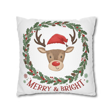 Load image into Gallery viewer, Christmas Theme Pillowcase, Christmas Design Pillow Cover, Christmas Deer, Home Decor Christmas Gift, Cute Living Room Christmas Accent