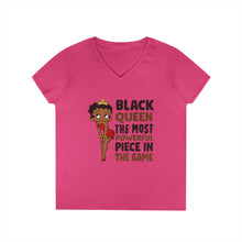 Load image into Gallery viewer, Betty Boop Vneck T-Shirt, Black Girl Shirt, Black Queen Shirt, Cute Betty Boop Tee, Women's Vneck Shirt, Birthday Gift, Black Art Prints,