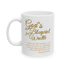 Load image into Gallery viewer, God's Blueprint Wealth Mug, Morning Coffee Mug, Coffee Cup, Religious Print Mug, Spiritual Mug Bible Verse Mug, Trendy Christian Designs Christmas Gift