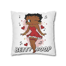 Load image into Gallery viewer, Betty Boop Pillowcase, Music Lover Gift, Cartoon Home Decor Throw Pillow, Christmas Cusion Cover, Living Room Accent, Spun Polyester Square