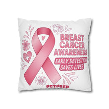 Load image into Gallery viewer, Breast Cancer Awareness Pillowcase, Cancer Survivor Gift, Christmas Throw Pillow Cover, Cancer Ribbon Design, Cancer Support Pillow Case