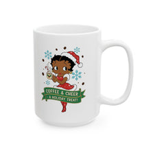 Load image into Gallery viewer, Betty Boop Design Mug, Holiday Mug, Coffee Lover Mug, Betty Boop Coffee Mug, Christmas Mug, Christmas Party Gift, Cartoon Print Ceramic Mug