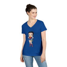 Load image into Gallery viewer, Betty Boop Shirt, Cartoon Womens Vneck, Super Hero Shirt, Wonder Woman Shirt, Christmas Gift For Her, Betty Boop Design Shirt For Holiday