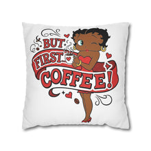Load image into Gallery viewer, But First Coffee Pillow Cover, Betty Boop Design Pillowcase, Living Room Throw Pillow Christmas Gift For Coffee Lover Gift Housewarming Gift