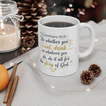 Load image into Gallery viewer, Bible Verse Scripture Quote Mug | 1 Corinthians Encouragement Ceramic Mug