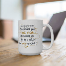 Load image into Gallery viewer, Bible Verse Scripture Quote Mug | 1 Corinthians Encouragement Ceramic Mug