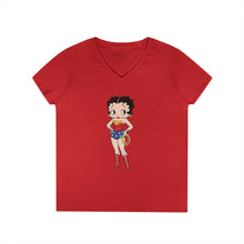 Load image into Gallery viewer, Betty Boop Shirt, Cartoon Womens Vneck, Super Hero Shirt, Wonder Woman Shirt, Christmas Gift For Her, Betty Boop Design Shirt For Holiday