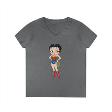 Load image into Gallery viewer, Betty Boop Shirt, Cartoon Womens Vneck, Super Hero Shirt, Wonder Woman Shirt, Christmas Gift For Her, Betty Boop Design Shirt For Holiday