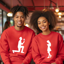 Load image into Gallery viewer, Cute Couple Sweatshirt, Lovers Valentine Sweatshirt, Valentine Shirt, Valentines Gift, Couple Gifts, Matching Sweatshirt, Groom Bride Shirt