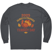 Load image into Gallery viewer, 2025_Family_and_Friends_Turkey_Day_Shirt_Charcoal_Mockup.png