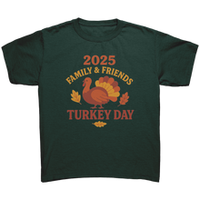 Load image into Gallery viewer, 2025_Family_and_Friends_Turkey_Day_Shirt_Forest_Green_Mockup.png
