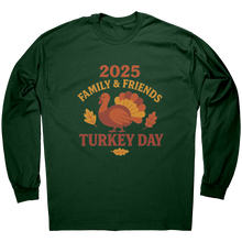 Load image into Gallery viewer, 2025_Family_and_Friends_Turkey_Day_Shirt_Forest_Green_Mockup.png