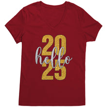Load image into Gallery viewer, 2025 New Year Shirt, Hello 2025 Vneck, New Year Vneck, New Year Tshirt, New Year 2025 Family Shirt, Christmas Shirt, Christmas Gift For Her