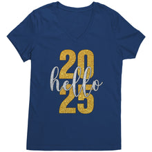 Load image into Gallery viewer, 2025 New Year Shirt, Hello 2025 Vneck, New Year Vneck, New Year Tshirt, New Year 2025 Family Shirt, Christmas Shirt, Christmas Gift For Her