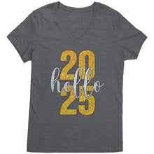 Load image into Gallery viewer, 2025 New Year Shirt, Hello 2025 Vneck, New Year Vneck, New Year Tshirt, New Year 2025 Family Shirt, Christmas Shirt, Christmas Gift For Her