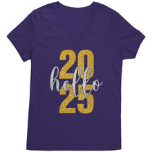Load image into Gallery viewer, 2025 New Year Shirt, Hello 2025 Vneck, New Year Vneck, New Year Tshirt, New Year 2025 Family Shirt, Christmas Shirt, Christmas Gift For Her