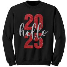 Load image into Gallery viewer, 2025 New Year Sweatshirt, Hello 2025 Sweatshirt, New Year Gift, New Year 2025 Family Sweatshirt, Christmas Sweatshirt Christmas Gift For Her