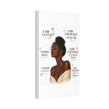 Load image into Gallery viewer, Aesthetic Black Girl Wall Art Decor, Positive Affirmation Home Decor, I Am Enough Black Woman Portrait Motivational Wall Art Birthday Gift