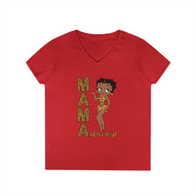 Load image into Gallery viewer, Betty Boop Womens V-neck Shirt, Leopard Print Mama Shirt, Mom Shirt, Betty Boop Design Shirt Gift for Her, Betty Boop Shirt, Animal Print