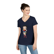 Load image into Gallery viewer, Betty Boop Shirt, Cartoon Womens Vneck, Super Hero Shirt, Wonder Woman Shirt, Christmas Gift For Her, Betty Boop Design Shirt For Holiday