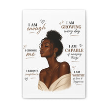 Load image into Gallery viewer, Aesthetic Black Girl Wall Art Decor, Positive Affirmation Home Decor, I Am Enough Black Woman Portrait Motivational Wall Art Birthday Gift