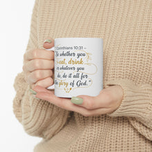 Load image into Gallery viewer, Bible Verse Scripture Quote Mug | 1 Corinthians Encouragement Ceramic Mug