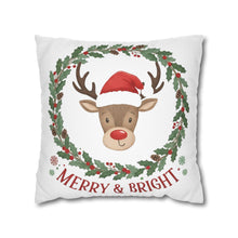 Load image into Gallery viewer, Christmas Theme Pillowcase, Christmas Design Pillow Cover, Christmas Deer, Home Decor Christmas Gift, Cute Living Room Christmas Accent