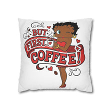 Load image into Gallery viewer, But First Coffee Pillow Cover, Betty Boop Design Pillowcase, Living Room Throw Pillow Christmas Gift For Coffee Lover Gift Housewarming Gift