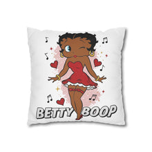 Load image into Gallery viewer, Betty Boop Pillowcase, Music Lover Gift, Cartoon Home Decor Throw Pillow, Christmas Cusion Cover, Living Room Accent, Spun Polyester Square