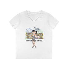 Load image into Gallery viewer, 2026 New Year Vneck Shirt, Betty Boop New Year Shirt, Tshirt For New Year's Eve, New Year 2026 Shirt, Cute Christmas Gift, Holiday Gift