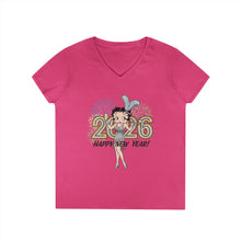 Load image into Gallery viewer, 2026 New Year Vneck Shirt, Betty Boop New Year Shirt, Tshirt For New Year's Eve, New Year 2026 Shirt, Cute Christmas Gift, Holiday Gift