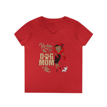 Load image into Gallery viewer, Rocking The Dog Mom Life Shirt, Mom Womens Vneck Tshirt, Betty Boop Design Tshirt, Dog Mom Shirt, Gift For Dog Lover Shirt, Mothers Day Gift