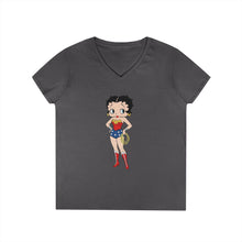 Load image into Gallery viewer, Betty Boop Shirt, Cartoon Womens Vneck, Super Hero Shirt, Wonder Woman Shirt, Christmas Gift For Her, Betty Boop Design Shirt For Holiday
