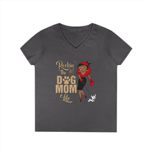 Load image into Gallery viewer, Rocking The Dog Mom Life Shirt, Mom Womens Vneck Tshirt, Betty Boop Design Tshirt, Dog Mom Shirt, Gift For Dog Lover Shirt, Mothers Day Gift
