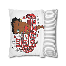 Load image into Gallery viewer, But First Coffee Pillow Cover, Betty Boop Design Pillowcase, Living Room Throw Pillow Christmas Gift For Coffee Lover Gift Housewarming Gift