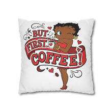Load image into Gallery viewer, But First Coffee Pillow Cover, Betty Boop Design Pillowcase, Living Room Throw Pillow Christmas Gift For Coffee Lover Gift Housewarming Gift