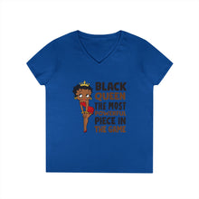 Load image into Gallery viewer, Betty Boop Vneck T-Shirt, Black Girl Shirt, Black Queen Shirt, Cute Betty Boop Tee, Women's Vneck Shirt, Birthday Gift, Black Art Prints,