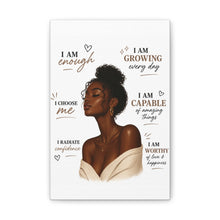 Load image into Gallery viewer, Aesthetic Black Girl Wall Art Decor, Positive Affirmation Home Decor, I Am Enough Black Woman Portrait Motivational Wall Art Birthday Gift