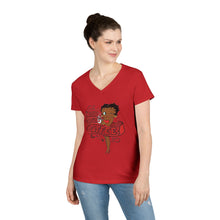 Load image into Gallery viewer, But First Coffee Shirt, Betty Boop Shirt, Coffee Lover Shirt, Betty Boop Design Womens Vneck, Cute Christmas Shirt Gift For Holiday Season
