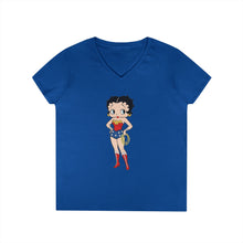 Load image into Gallery viewer, Betty Boop Shirt, Cartoon Womens Vneck, Super Hero Shirt, Wonder Woman Shirt, Christmas Gift For Her, Betty Boop Design Shirt For Holiday