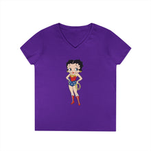 Load image into Gallery viewer, Betty Boop Shirt, Cartoon Womens Vneck, Super Hero Shirt, Wonder Woman Shirt, Christmas Gift For Her, Betty Boop Design Shirt For Holiday