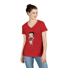 Load image into Gallery viewer, Betty Boop Shirt, Cartoon Womens Vneck, Super Hero Shirt, Wonder Woman Shirt, Christmas Gift For Her, Betty Boop Design Shirt For Holiday