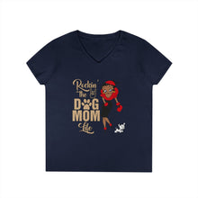 Load image into Gallery viewer, Rocking The Dog Mom Life Shirt, Mom Womens Vneck Tshirt, Betty Boop Design Tshirt, Dog Mom Shirt, Gift For Dog Lover Shirt, Mothers Day Gift