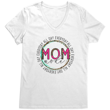 Load image into Gallery viewer, All_Day_Everyday_Mom_Mode_Womens_Vneck_S_Bright_White_Mockup.png