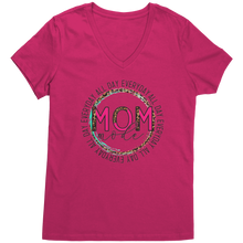 Load image into Gallery viewer, All_Day_Everyday_Mom_Mode_Womens_Vneck_S_Dark_Fuchsia_Mockup.png