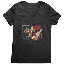 Load image into Gallery viewer, All I Need Is My Passport Vneck Shirt, Womens Travel Vneck Shirt, Traveler Shirt, Vacation Shirt, Travel Gifts, Black Friday, Christmas Gift