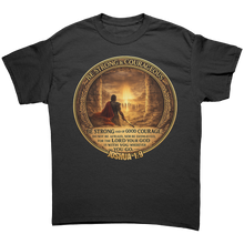 Load image into Gallery viewer, Be_Strong_and_Courageous_Shirt_Joshua_1_Black_Front_Mockup.png_15437213