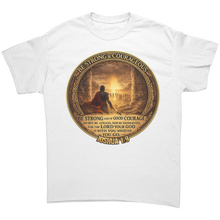 Load image into Gallery viewer, Be_Strong_and_Courageous_Shirt_Joshua_1_White_Front_Mockup.png_15437212