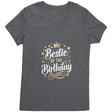 Load image into Gallery viewer, Bestie of the Birthday V-Neck Ladies T-Shirt