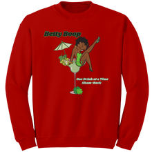 Load image into Gallery viewer, Betty_Boop_Crewneck_Sweatshirt_St_Patri_Red_Mockup.png